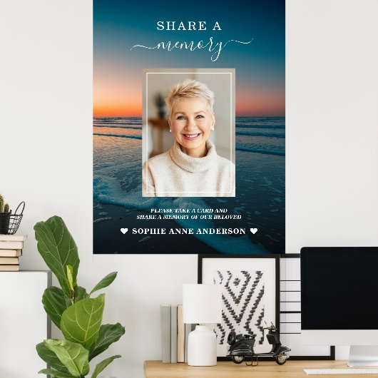 Graf Wandteken 'Herinnering' met Zonsondergang Oce Poster (Thuiskantoor)