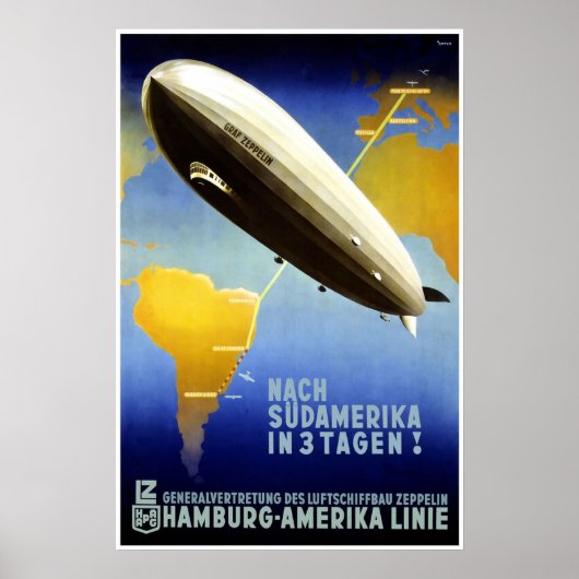 Graf Zeppelin Allemagne Vintage Affiche de voyage (Devant)