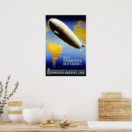 Graf Zeppelin  Duits reisposter Poster (Keuken)