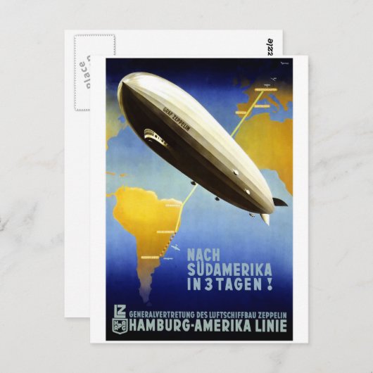 Graf Zeppelin  Duits reizen Briefkaart (Voorkant / Achterkant)