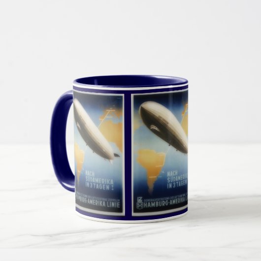 Graf Zeppelin reisadvertentie Mok (Voorkant links)