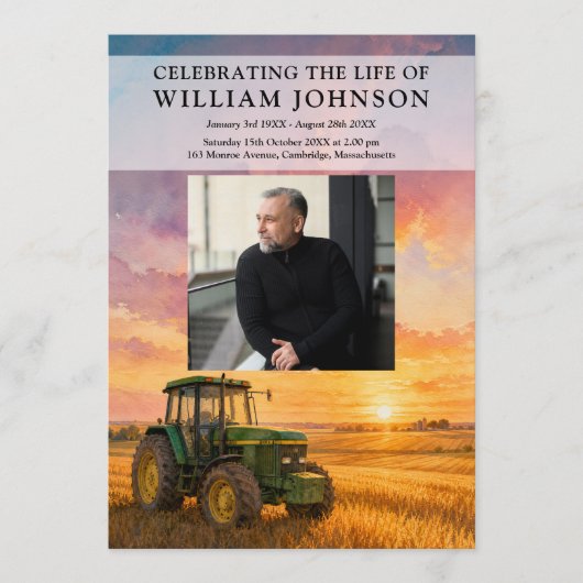 Grafdienstorder met foto van tractor van boer programma (Voorkant)
