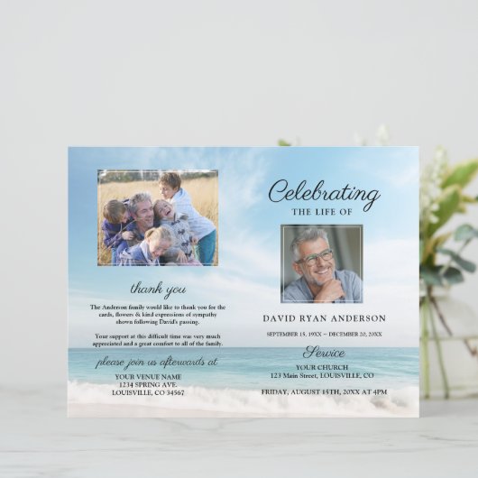 Grafelijk Aandenken Strand Foto Programma (Staand voorkant)