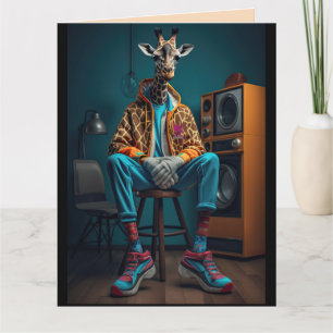 GRAFFIG KAARTJE VOOR BROER MET GIRAFFE KAART