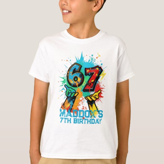 Graffiti 6-7 Birthday T-shirt Six Seven (Devant)