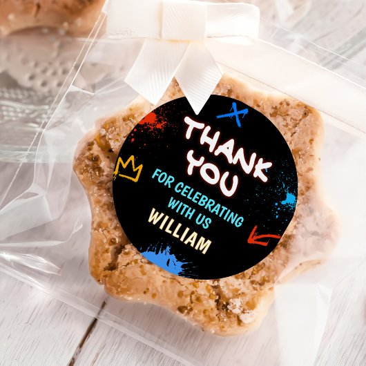 Graffiti 6 7 Meme Trend Six Seven Birthday Party Ronde Sticker