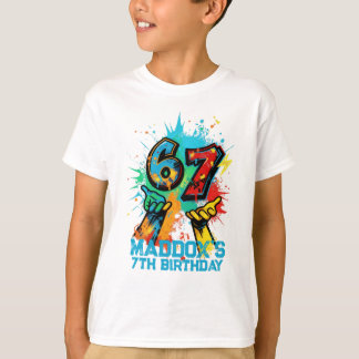 Graffiti 6-7 Verjaardag T-shirt Zes Zeven
