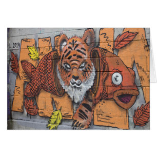 Graffiti à poisson orange bizarre