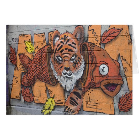 Graffiti à poisson orange bizarre (Devant horizontal)