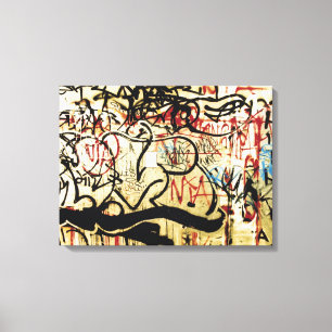Graffiti aan de muur canvas afdruk