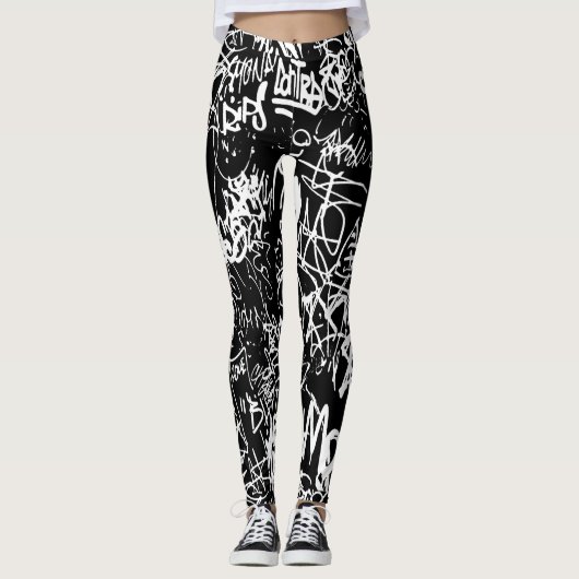 Graffiti Abstract kleurenpatroon Leggings (Voorkant)