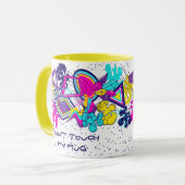 Graffiti abstract kleurrijk patroon met jouw naam mok (Voorkant links)