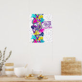 Graffiti abstract kleurrijk patroon met quote poster (Keuken)