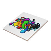 Graffiti Abstracte kunst Tegeltje (Zijkant)