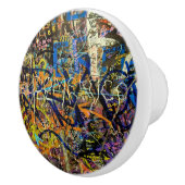 Graffiti-achtergrond Keramische Knop (Rechts)