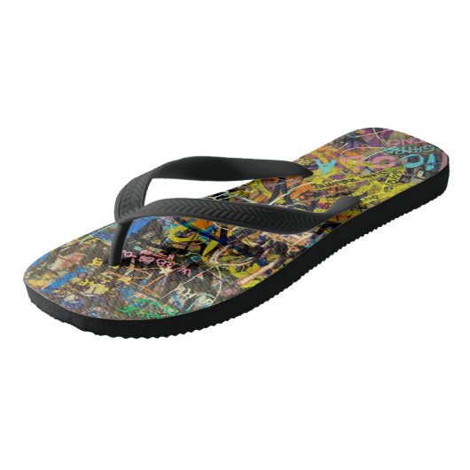 Graffiti-achtergrond Teenslippers (Schuin)