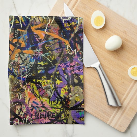 Graffiti-achtergrond Theedoek (Quarter Fold)