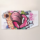 Graffiti afbeelding met straatgraffiti letters badhanddoek (Badhanddoek)