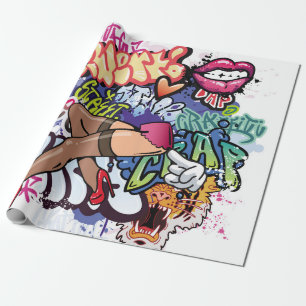 Graffiti afbeelding met straatgraffiti letters cadeaupapier