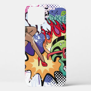Graffiti afbeelding met straatgraffiti letters iPhone 12 hoesje