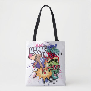 Graffiti afbeelding met straatgraffiti letters draagtas