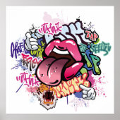 Graffiti afbeelding met straatgraffiti letters poster (Voorkant)