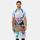 Graffiti afbeelding met straatgraffiti letters schort (Gedragen)