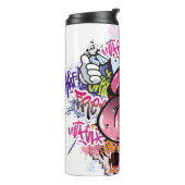 Graffiti afbeelding met straatgraffiti letters thermosbeker (Gedraaid links)