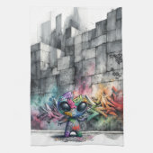 Graffiti Alien Serviette de cuisine (Vertical)