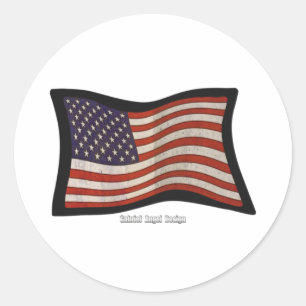 Graffiti Amerikaanse vlag Ronde Sticker