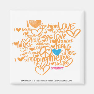 Graffiti Aqua/Sinaasappel Magneet