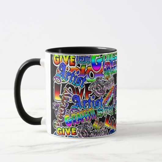 Graffiti "Ar" Termes artistiques Café Mug (Gauche)