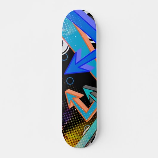 Graffiti Arrows en Halftone Effect Skateboard (Voorkant)
