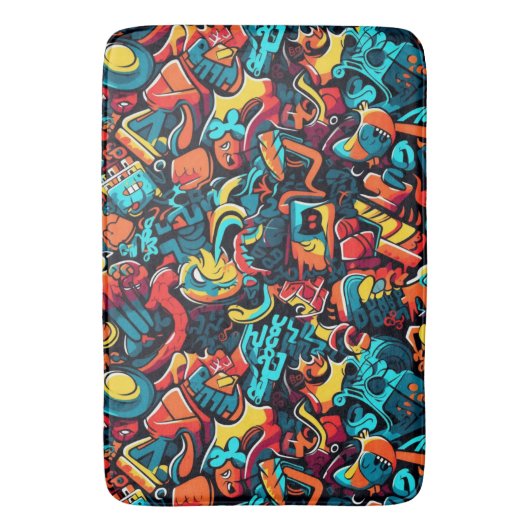 Graffiti Art Bath Mat (Voorkant Verticaal)