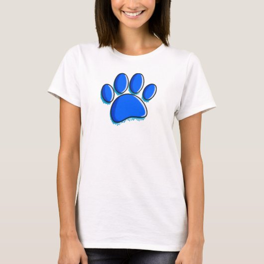 Graffiti Art Dog Paw Print T-shirt (Voorkant)