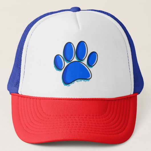 Graffiti Art Dog Paw Print Trucker Pet (Voorkant)