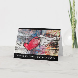 Graffiti Art Heart Love You Card Feestdagen Kaart