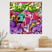 Graffiti art mot maison bureau décoration poster (Cuisine)