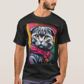 Graffiti Art of a Scottish Fold Cat T-shirt (Voorkant)