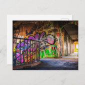 Graffiti Art perdu Bâtiment abandonné Carte postal (Devant / Derrière)