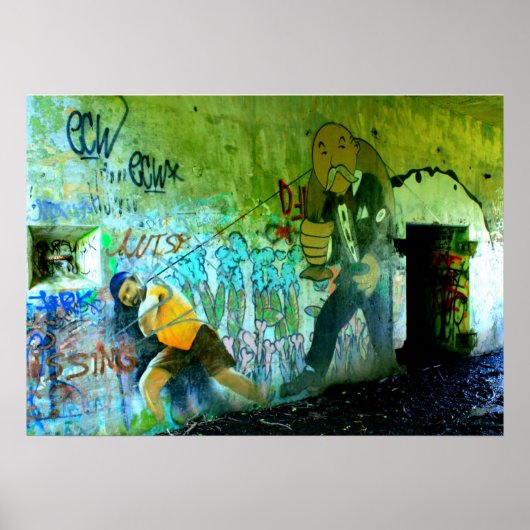 Graffiti art poster WWWII bunker (Voorkant)