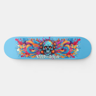 Graffiti Art Skull 6 - Keep on Rolin' Skateboard
