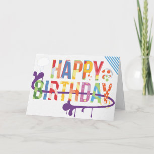 Graffiti Art Style Birthday Card Kaart