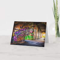 Graffiti Art Verlaten Gebouw Verjaardag Kaart