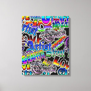 Graffiti Art Wrapped Canvas Afdruk