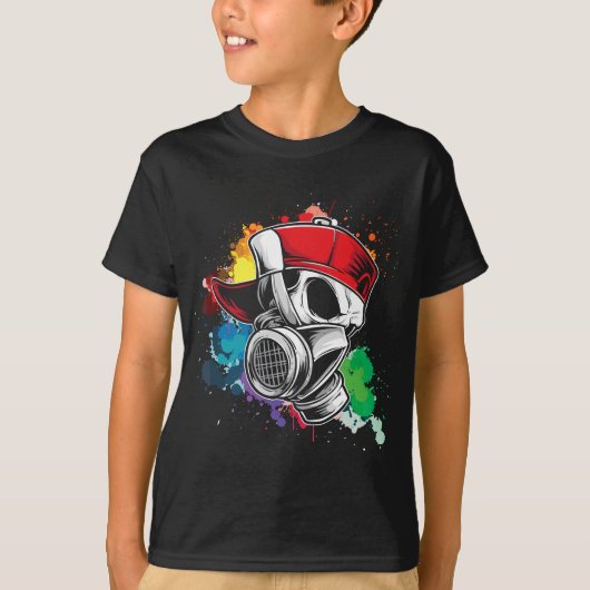 Graffiti Artist Gas Mask Spray Paint Graffiti Labe T-shirt (Voorkant)