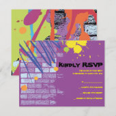 Graffiti Artist Girl Bat mitzvah Invitation Carte  (Devant / Derrière)