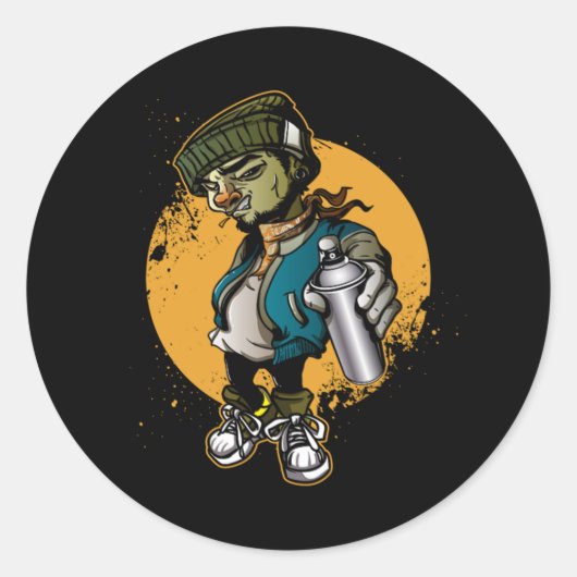 Graffiti Artist Spray Painters Graffiti Ronde Sticker (Voorkant)