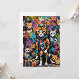 Graffiti Artist Street Cat 40e verjaardag Kaart