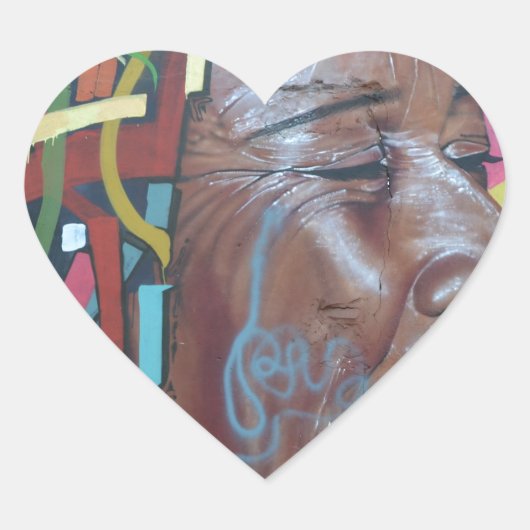 Graffiti Artwork Face Hart Sticker (Voorkant)
